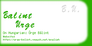 balint urge business card